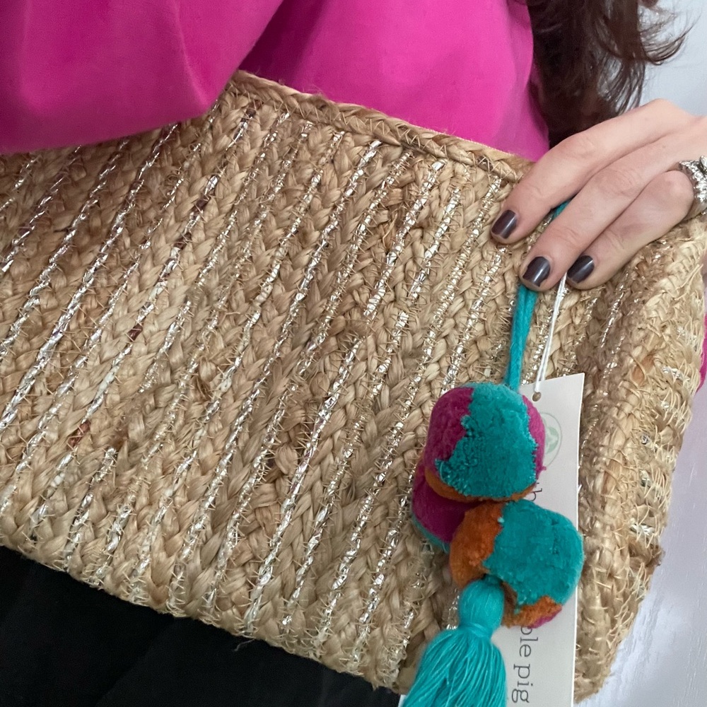 Brand new with tags woven clutch